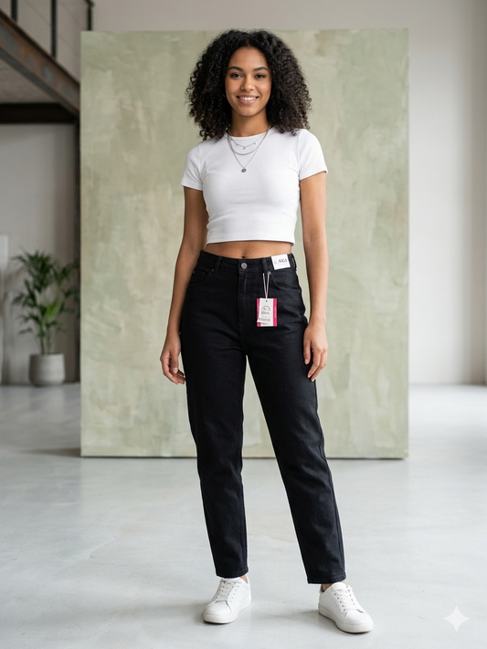 Miele Black high-waisted mom jeans