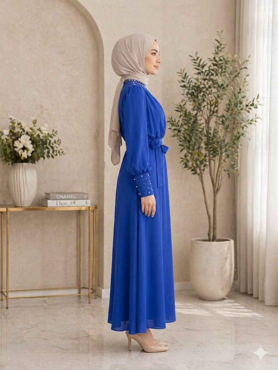 Dress, royal blue maxi dress