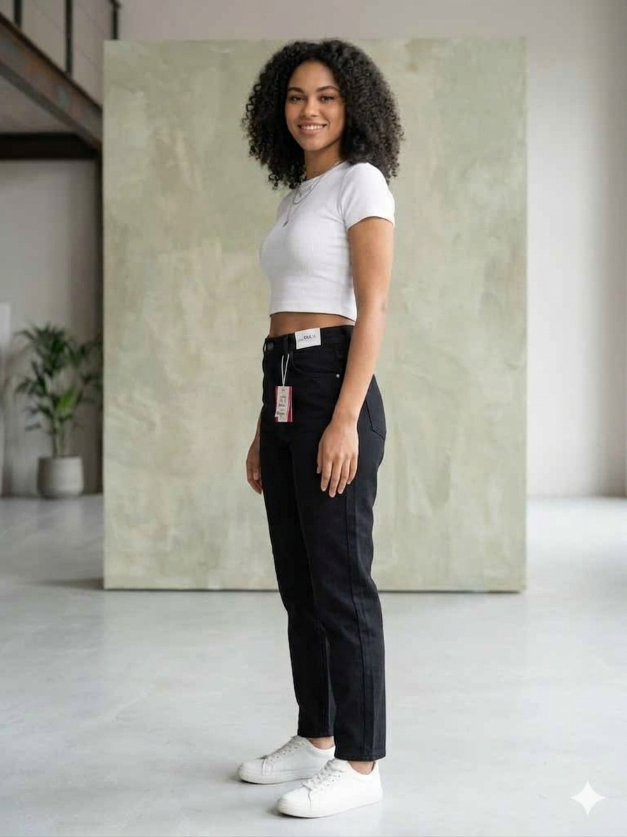 Miele Black high-waisted mom jeans