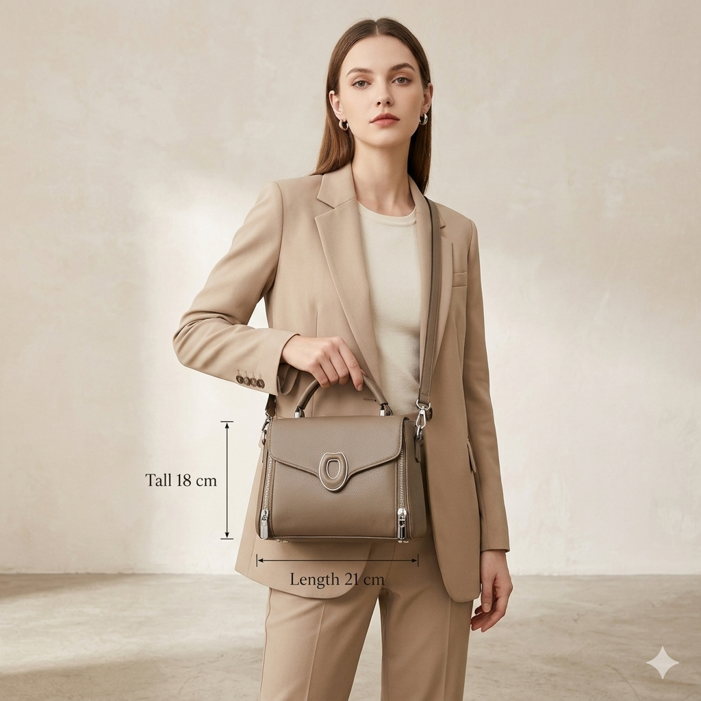 Sophisticated Taupe-Colored Satchel