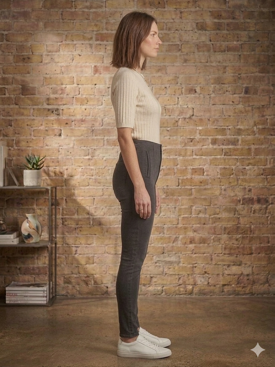 Coral High-Waisted Slim-fit Pants