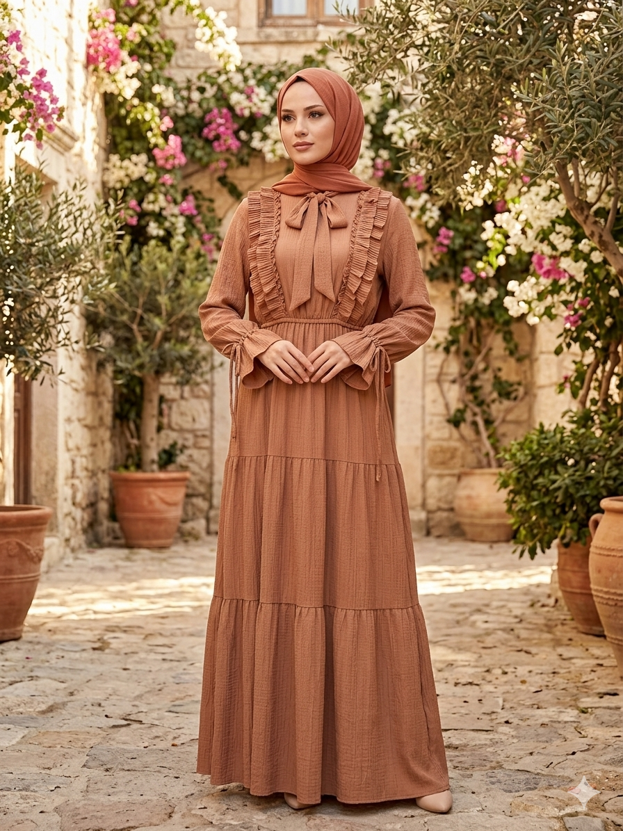 Dress, mocha-toned maxi dress