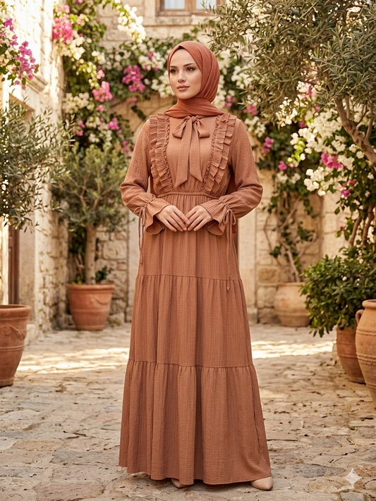 Dress, mocha-toned maxi dress