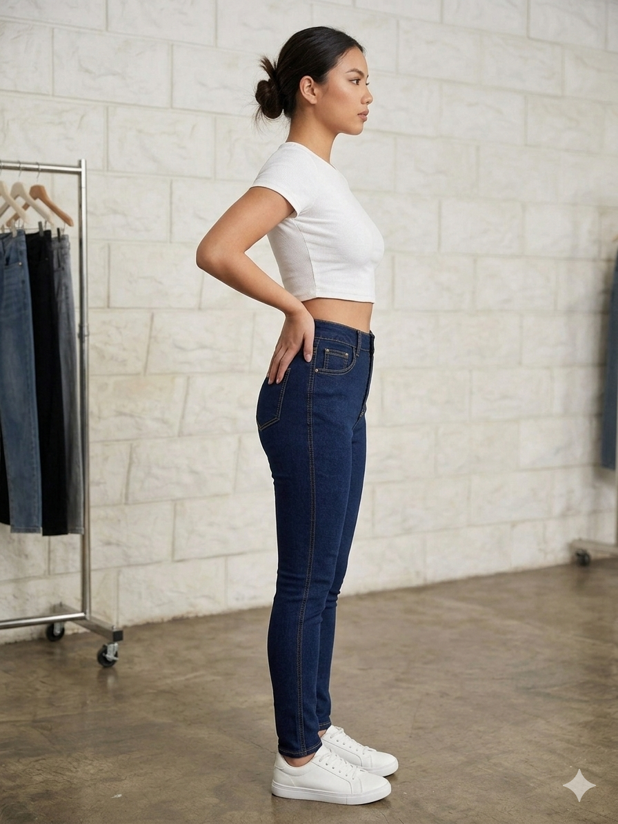 Coral High-Waisted Skinny Jeans