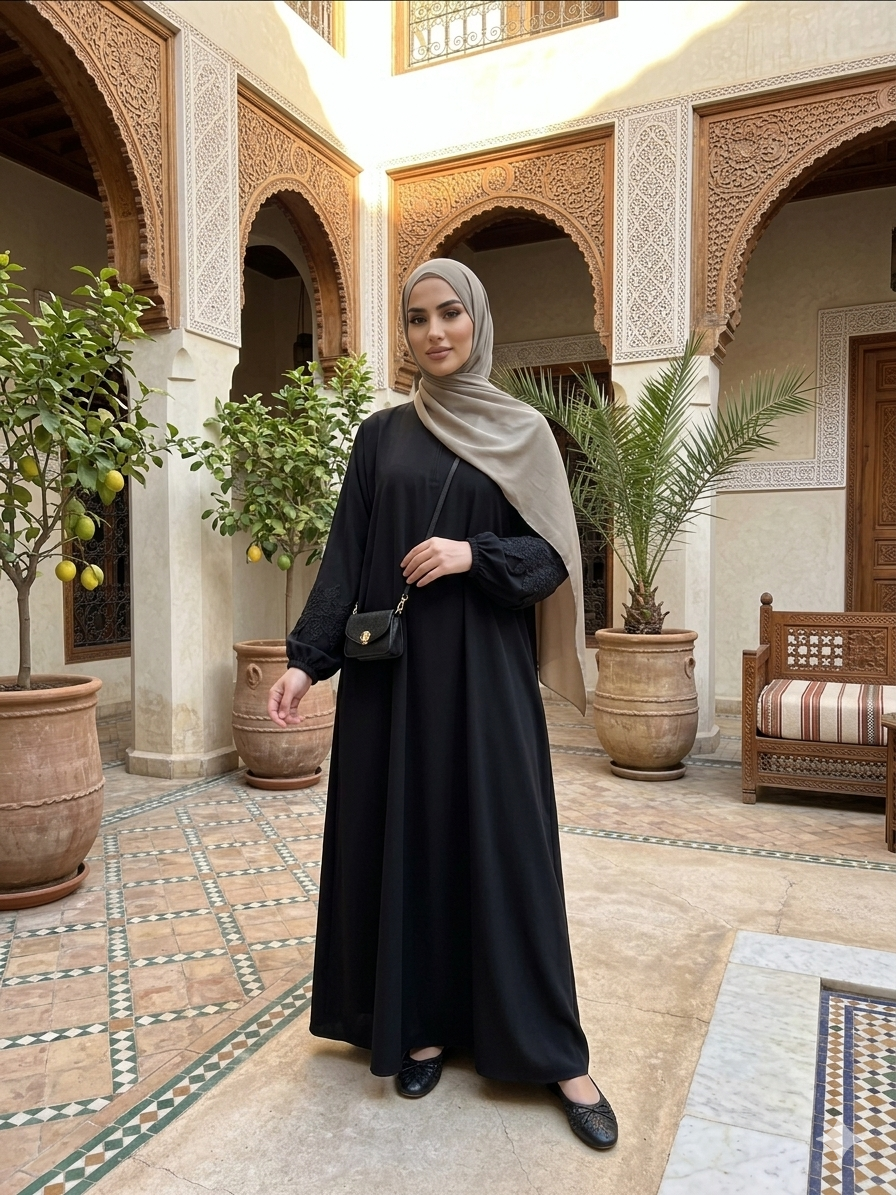 Elegant Black Maxi Abaya