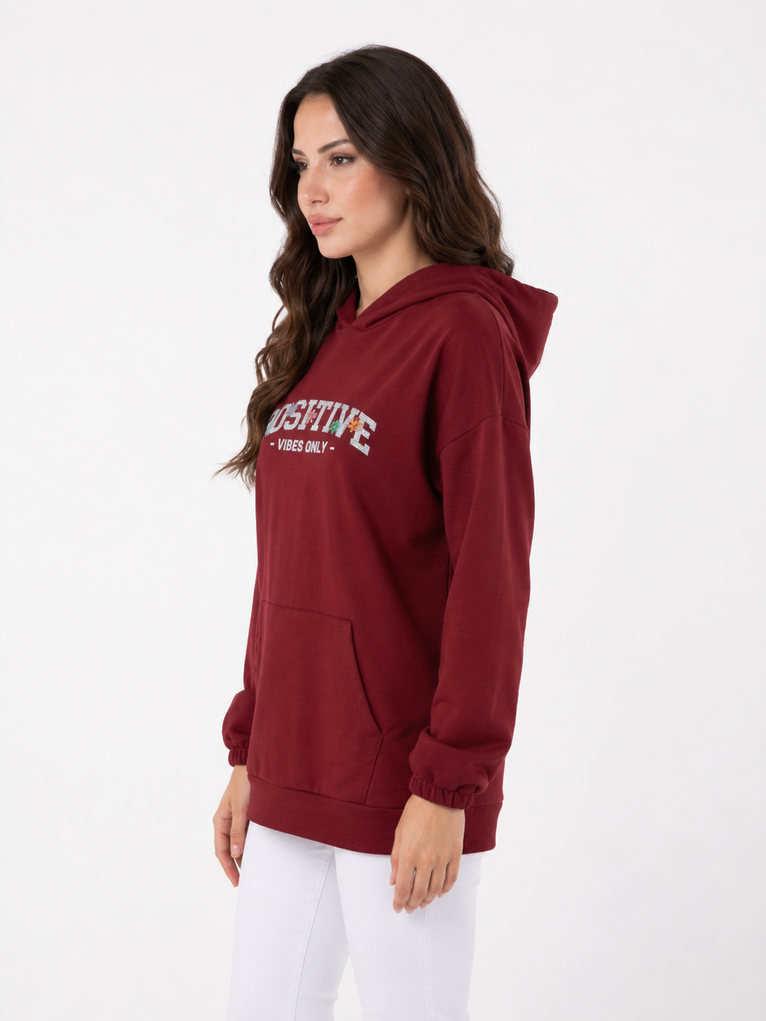 Cozy claret red hoodie-No Fur