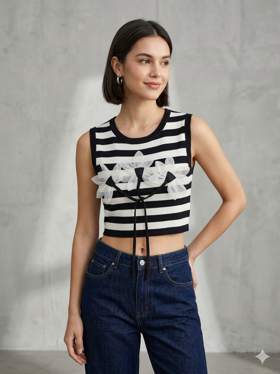 Stylish black crop top