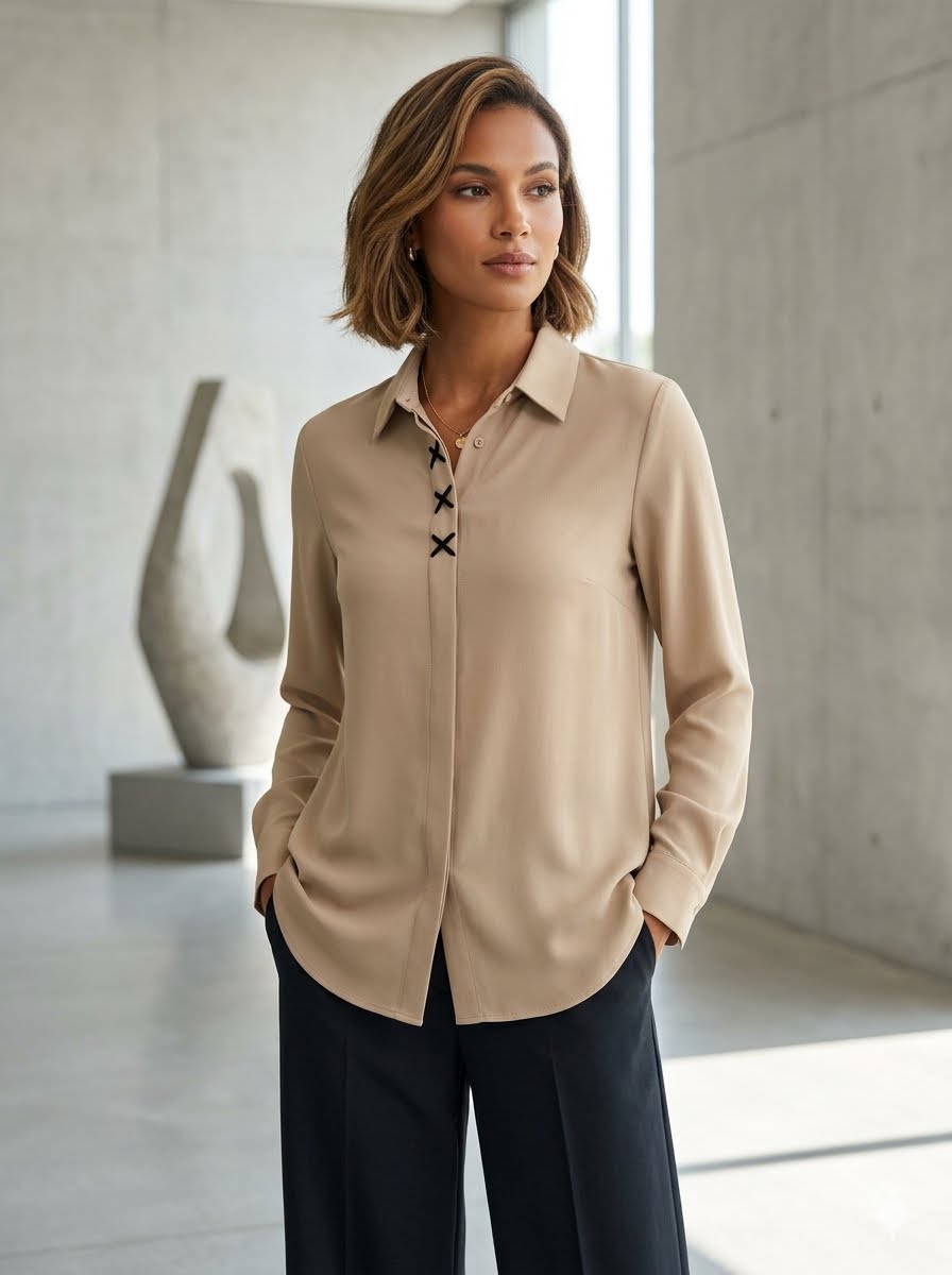 Dusty pink button-down chemise