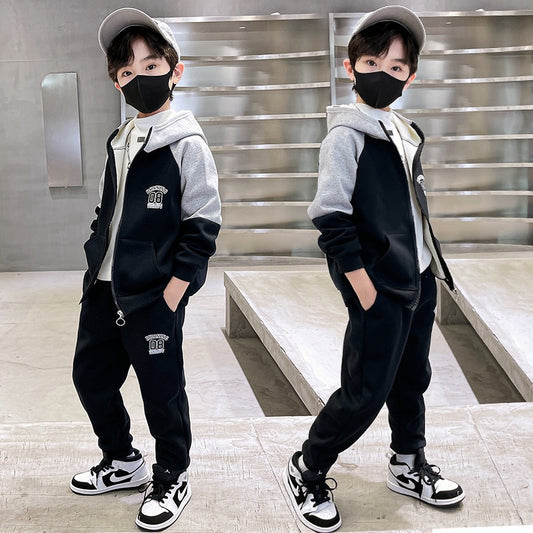 Two-Piece Tracksuit Set for Boys-Spring Fall