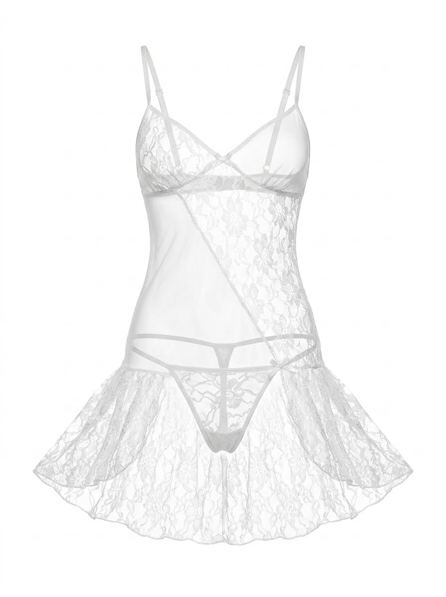 Elegant white lingerie set
