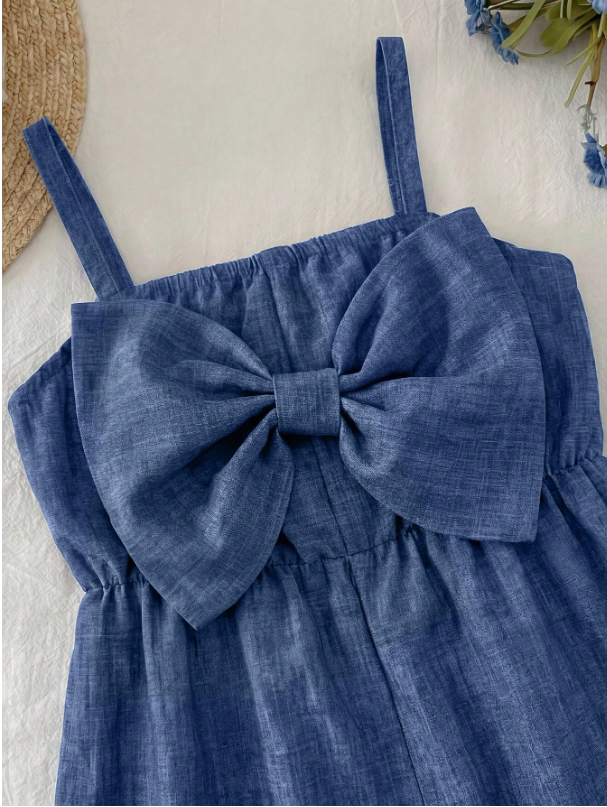 lightweight chambray-look baby jumpsuit