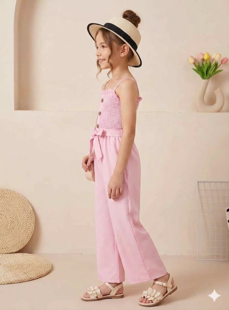 Stylish pink wide-leg Jumpsuit