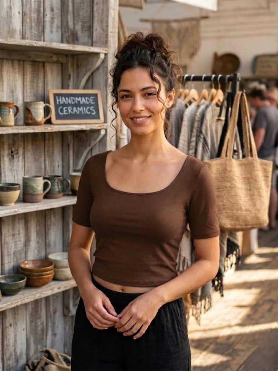 Chic minimalist open-back design top
