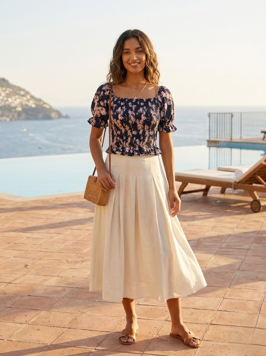 Chic smocked crop top