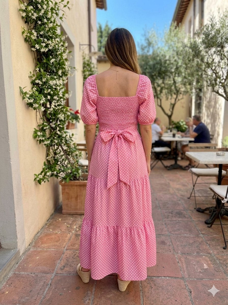 Charming polka dot maxi dress