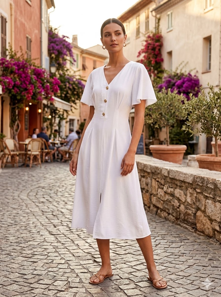 Classic A-line midi dress