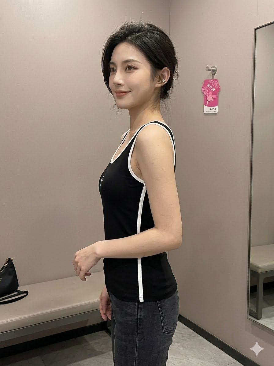 Fitted black Tank Top