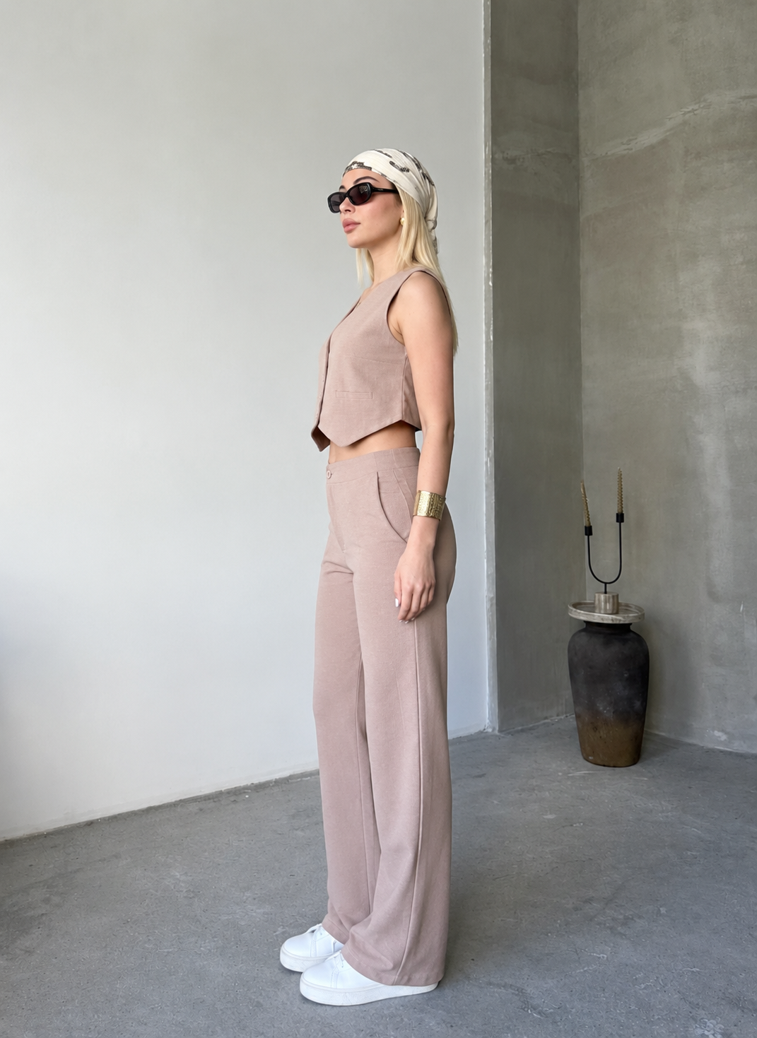 Chic beige-rose coordinate set