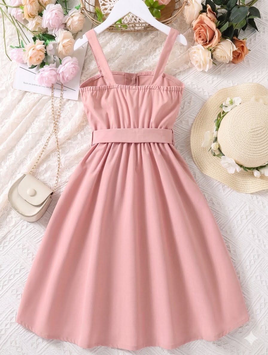 Sleeveless, A-line girl dress