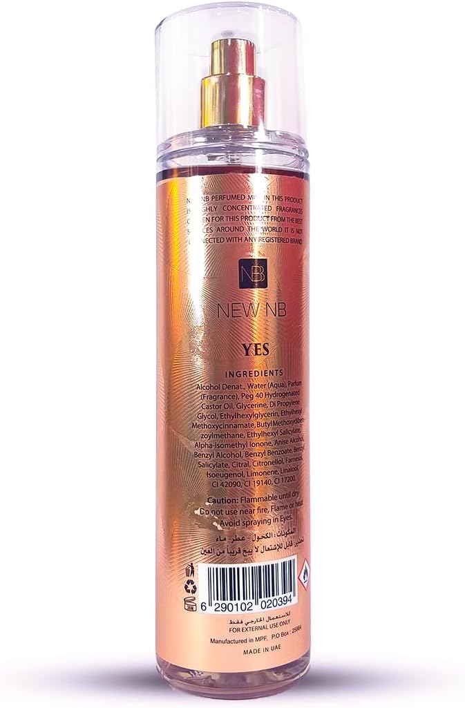 New NB Perfume Mist Yes For Women 250ml