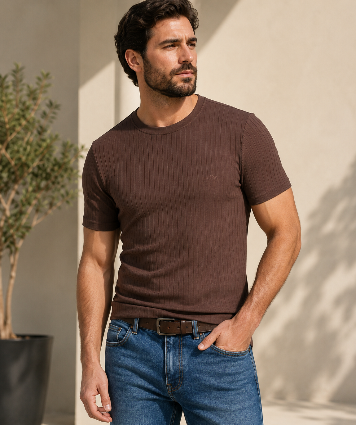 Men Oysho casual short-sleeved t-shirt -Lufian