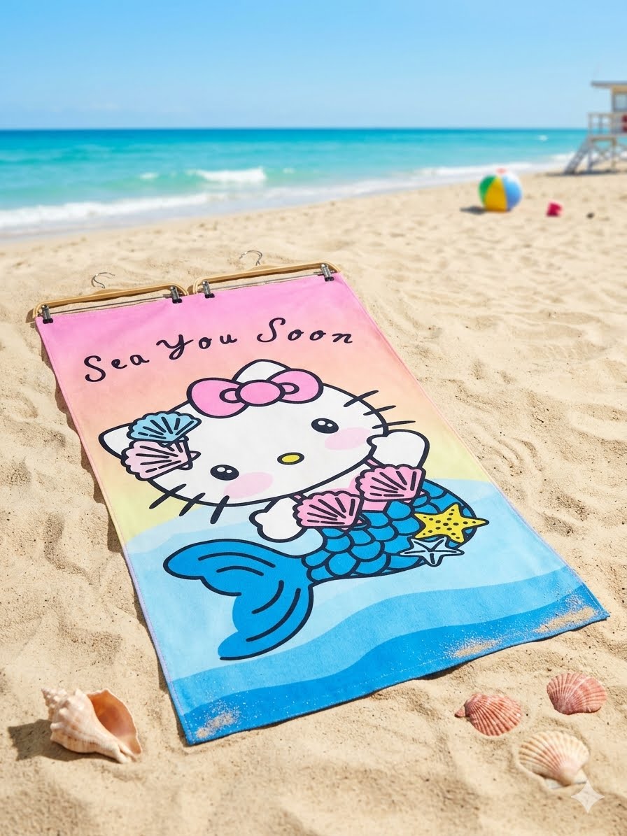 rectangular beach towel -Caty Fish