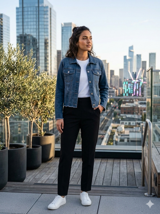 Dark-wash denim jacket
