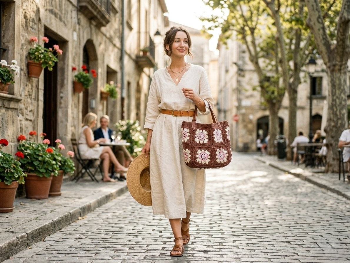 Unique handcrafted crochet tote bag - Only 1 piece