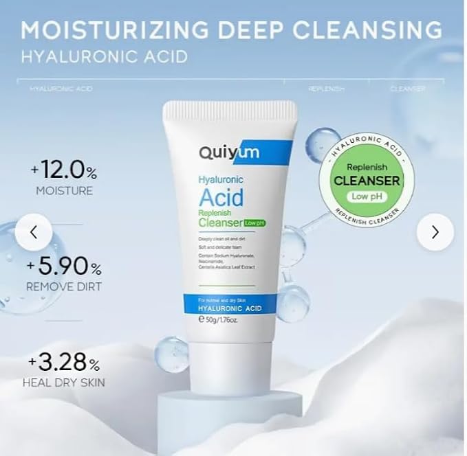 Quiyum Hyaluronic Acid Replenish Low pH Oil Control Cleanser (50g)