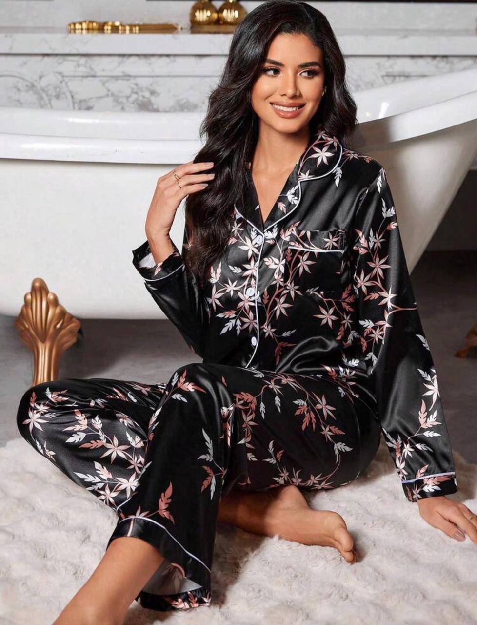 Luxurious two-piece pajama satin set