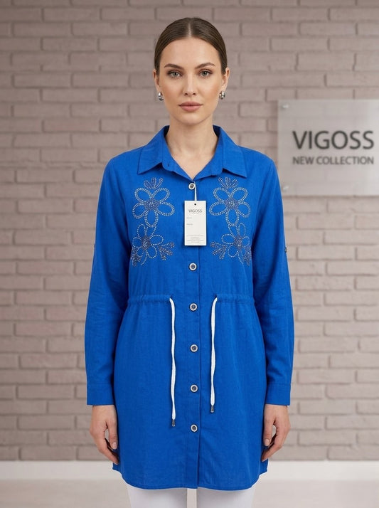 Royal blue chemise tunic