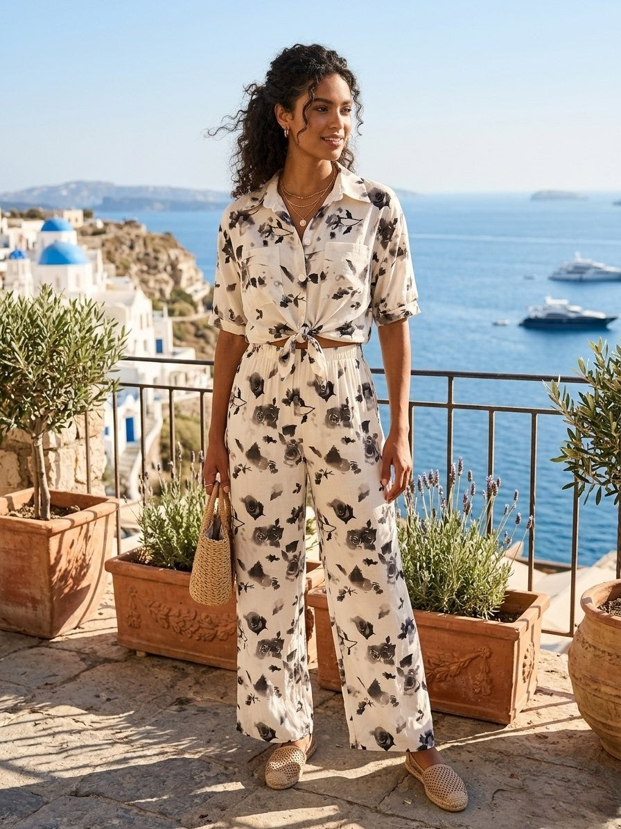 Relaxed-fit two-piece set with a lightweight