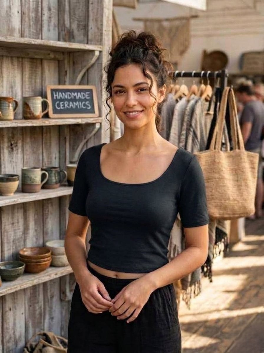 Chic minimalist open-back design top