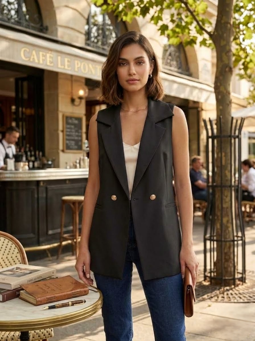 sleeveless blazer vest
