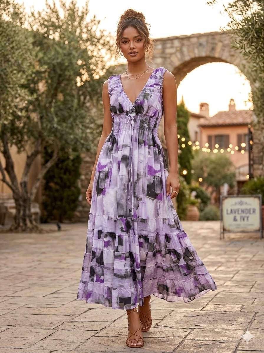 Elegant floor-length maxi dress