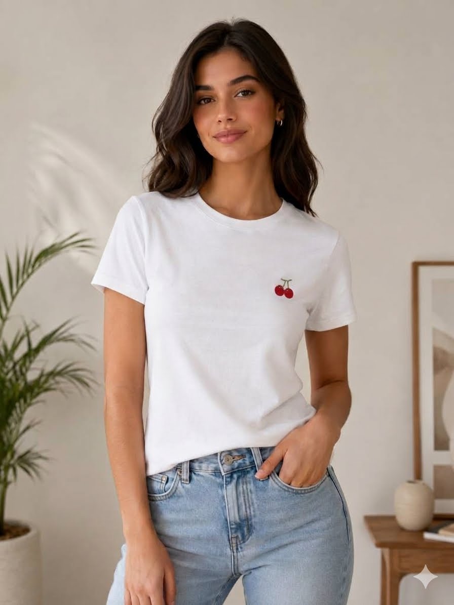 Solid short-sleeved crewneck t-shirt