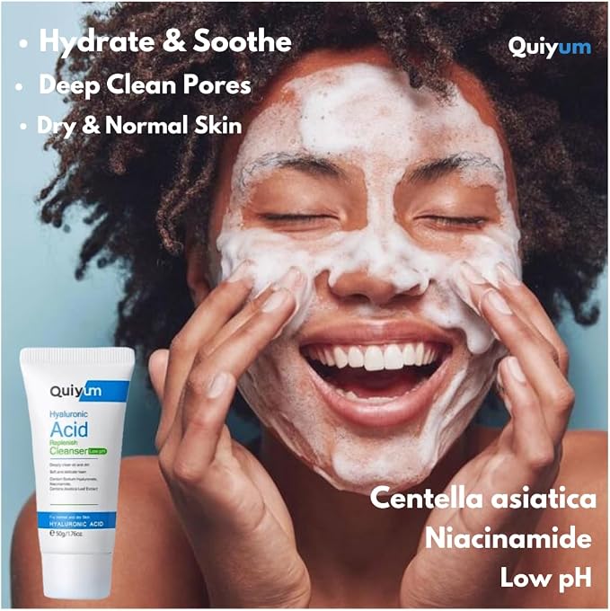 Quiyum Hyaluronic Acid Replenish Low pH Oil Control Cleanser (50g)