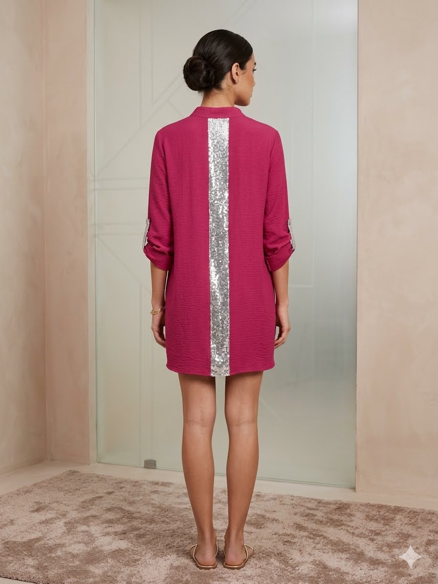Knee-length shirt dress