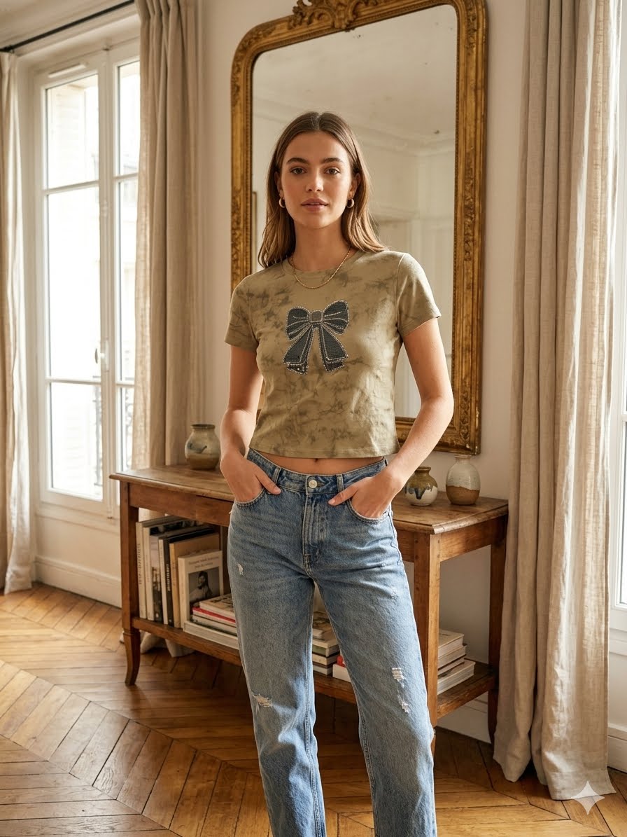 Special short-sleeve crop to