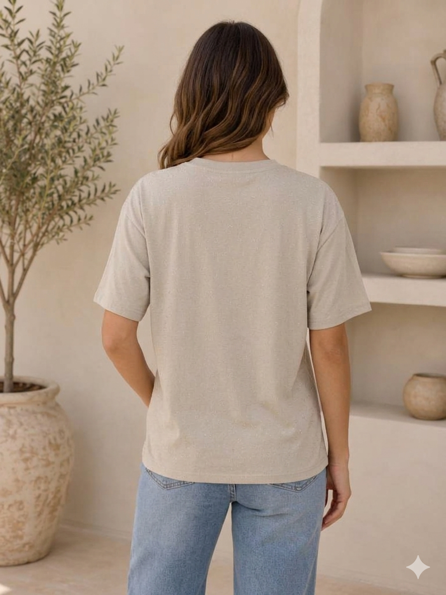 Crewneck sparkling oversize t-shirt