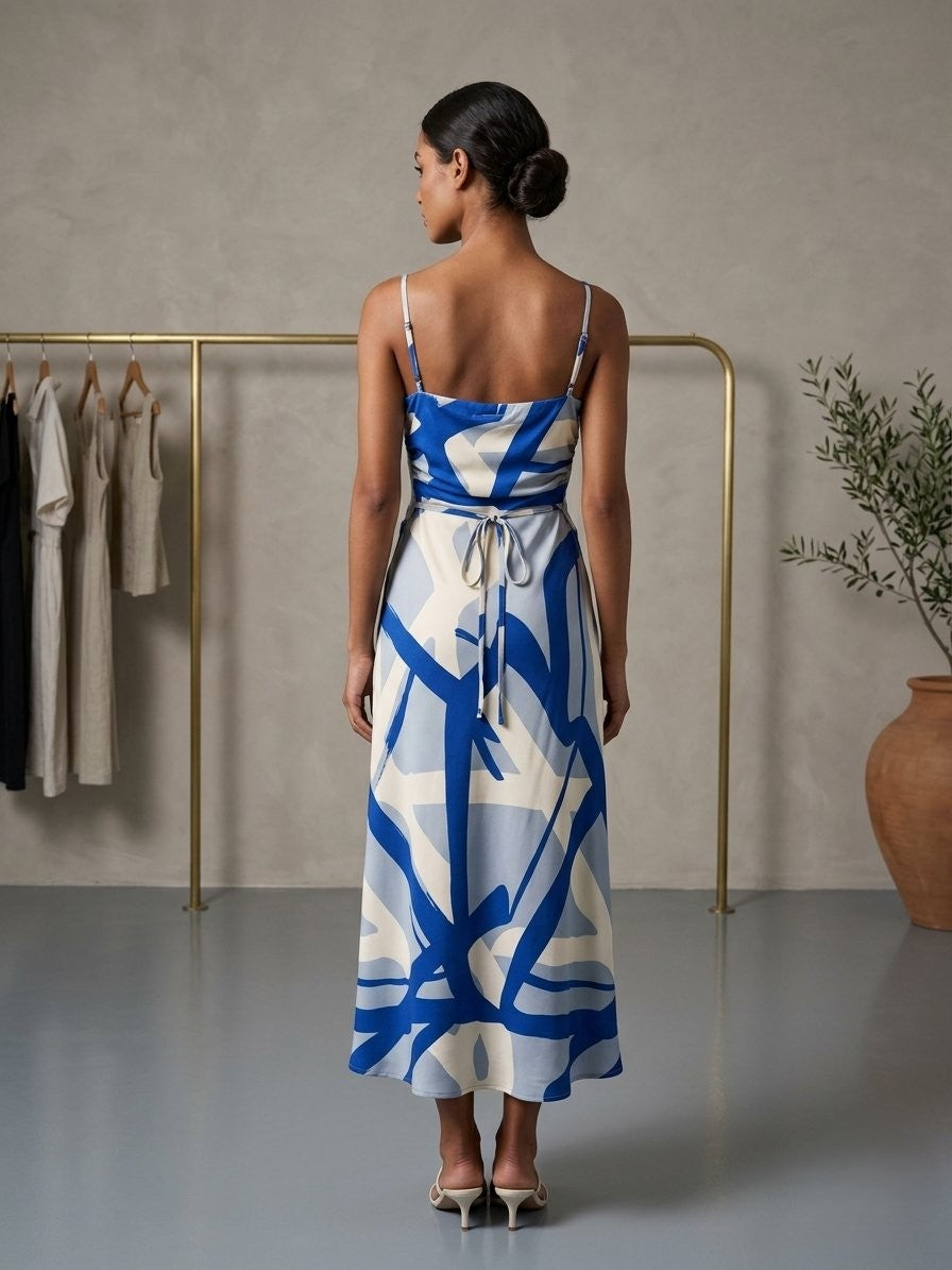 Artistic abstract print dress