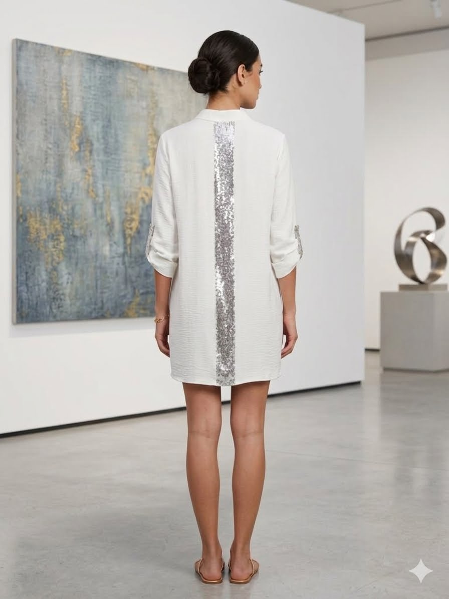 Knee-length shirt dress