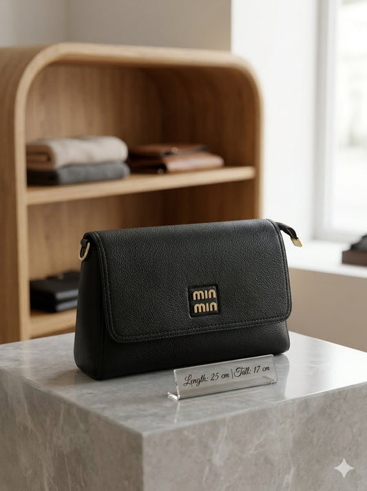 Sleek black clutch handbag