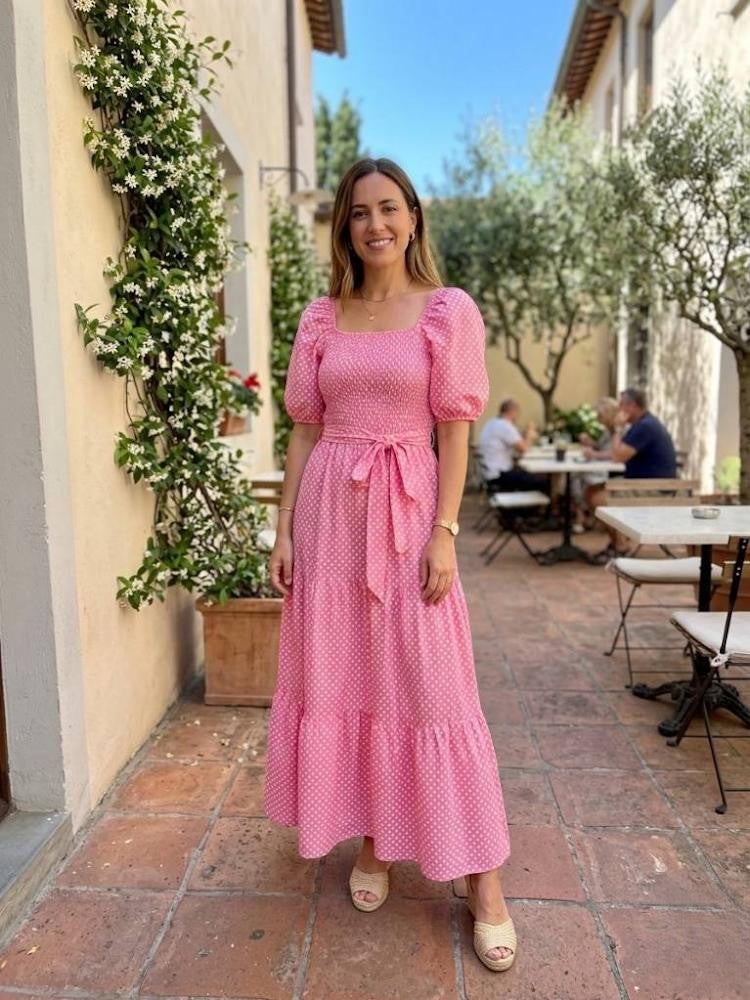 Charming polka dot maxi dress