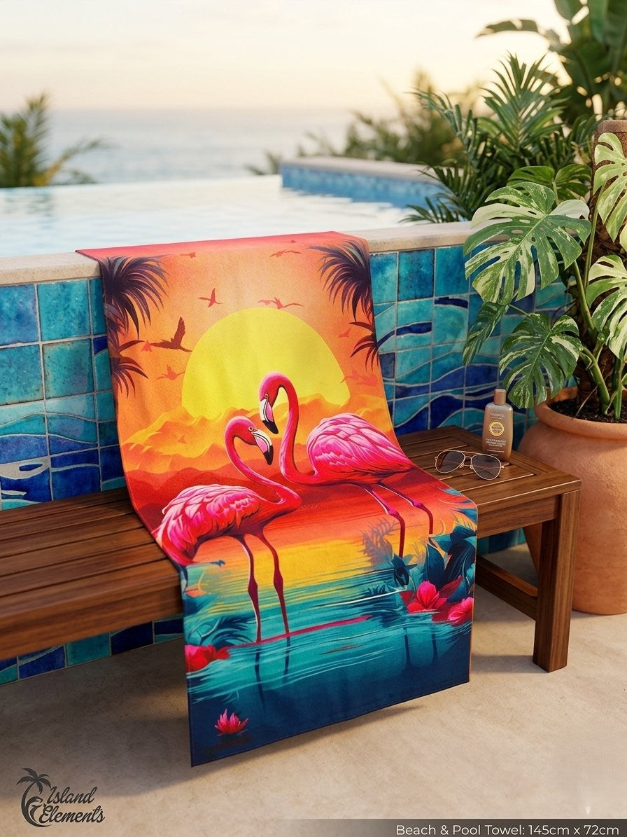 Vibrant beach and pool towel (145 cm × 72 cm)