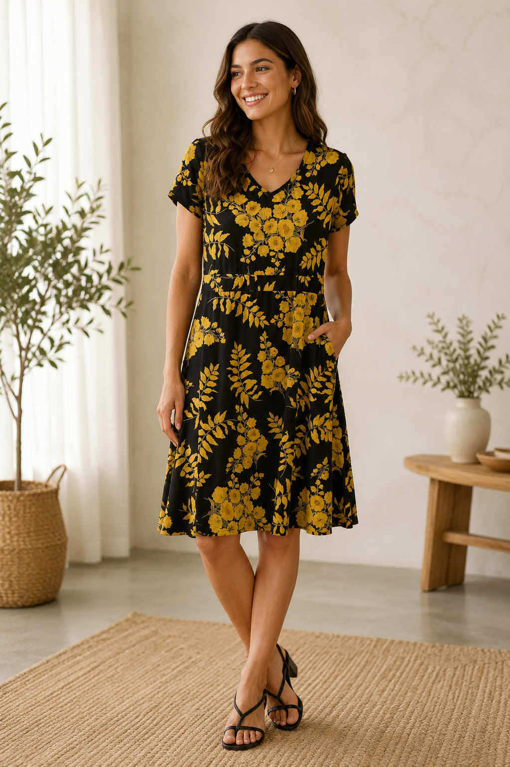 Knee-length, A-line dress