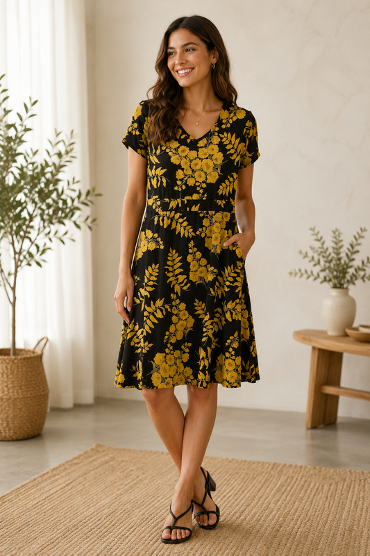 Knee-length, A-line dress