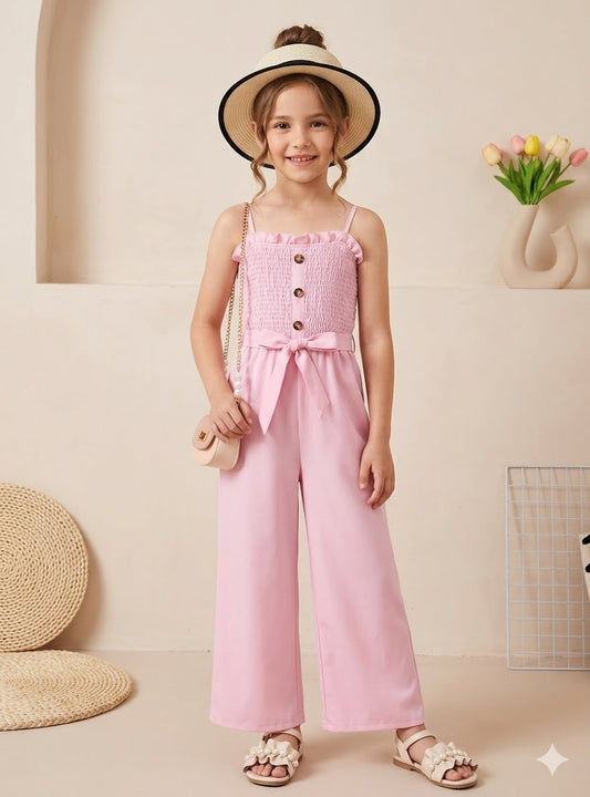 Stylish pink wide-leg Jumpsuit
