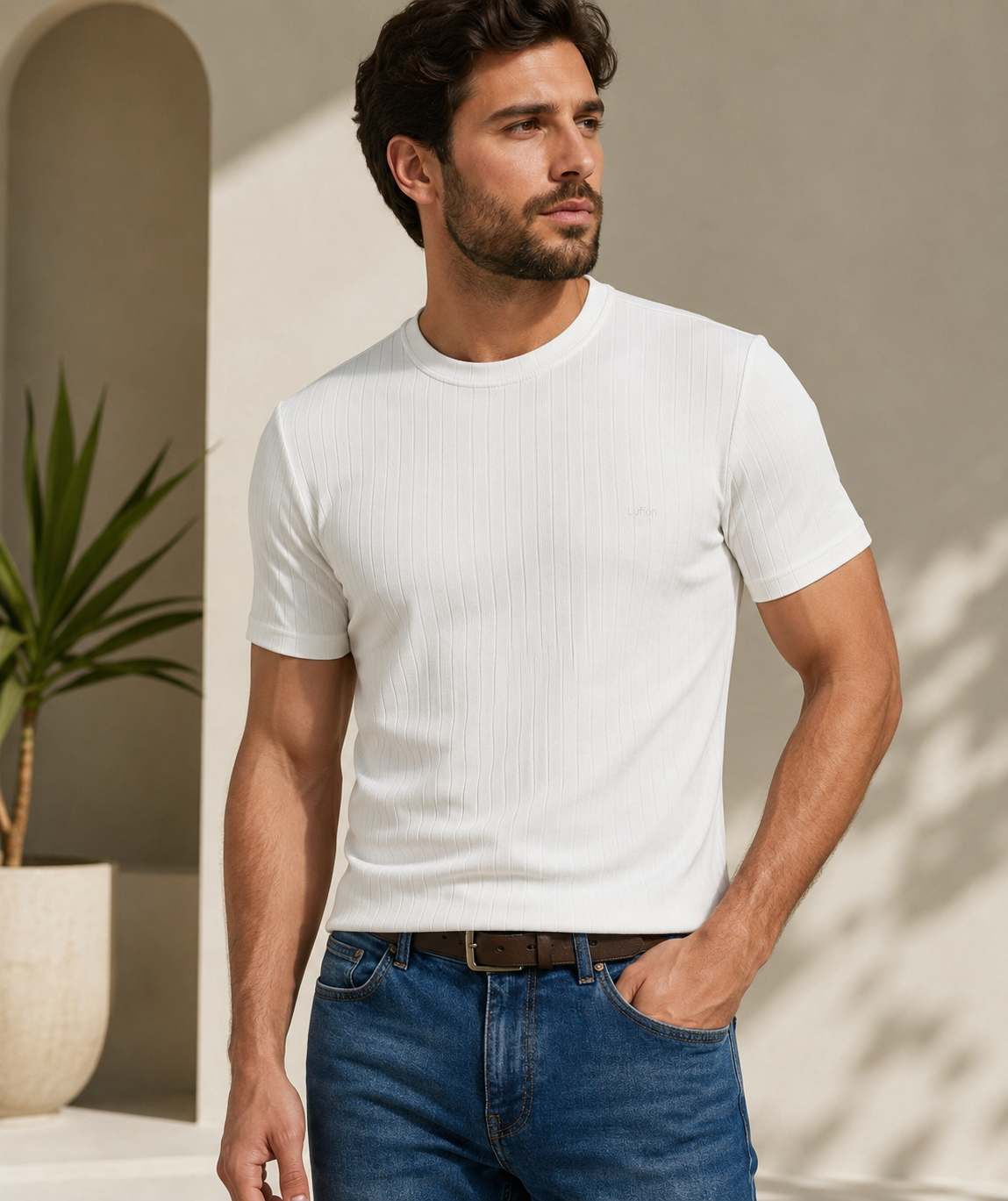 Men Oysho casual short-sleeved t-shirt -Lufian
