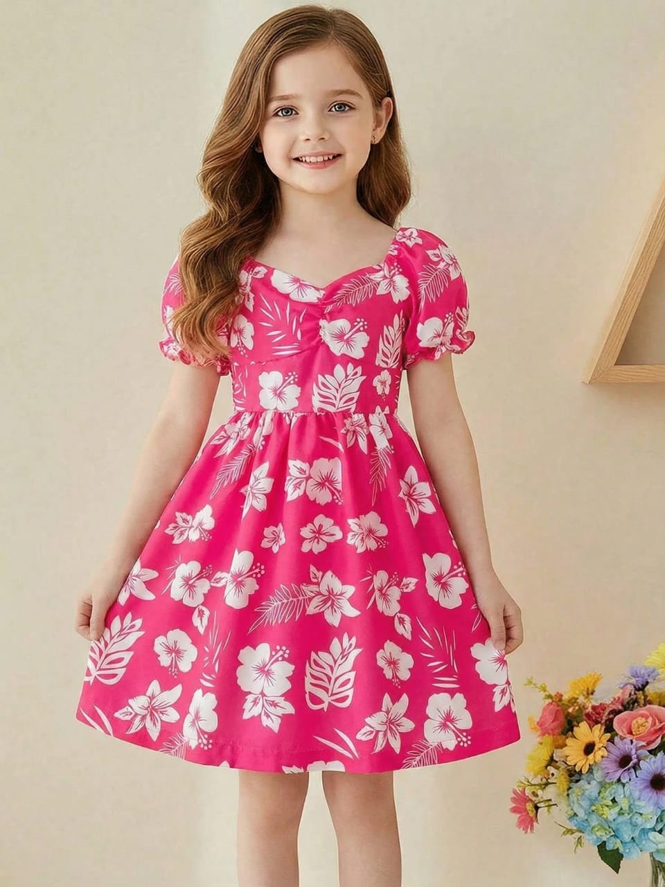 Vibrant fuchsia-pink dress